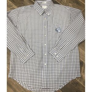 Campus Specialties UNC Tar Heels Long Sleeve Button Plaid Shirt‎ Blue White XL